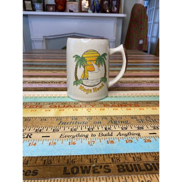 VINTAGE Outer Banks NC Nags Head Ceramic Beer Stein Coffee Mug OBX Hatteras - Picture 6 of 8